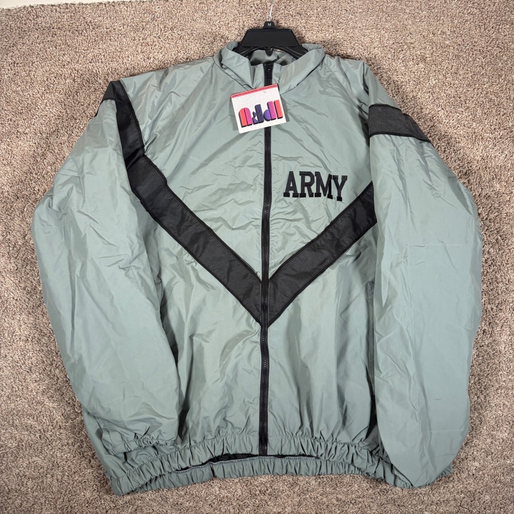 US Army IPFU Training Jacket Gray Nylon Reflective XL Long DSCP 8415-01-465-4672